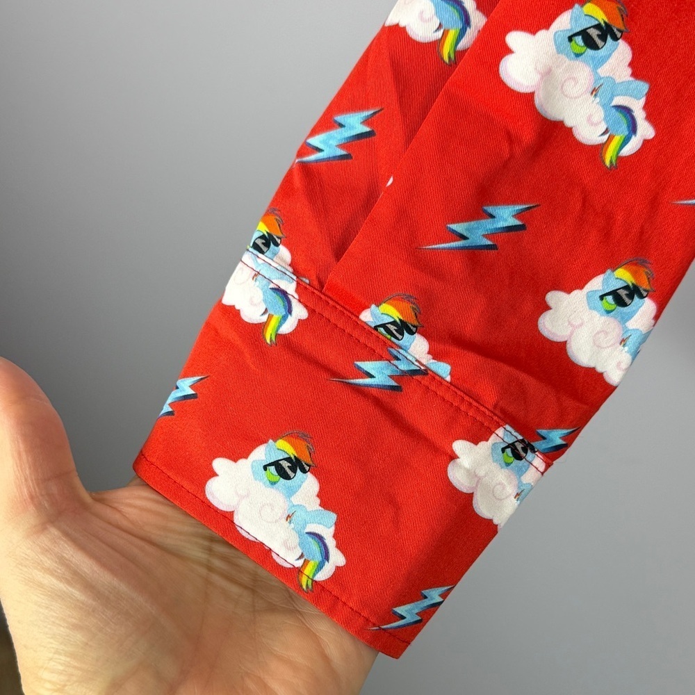 Hayley Elsaesser Cotton Cloud Lightning Unicorn Print Button Down Med Red Shirt - Picture 5 of 13